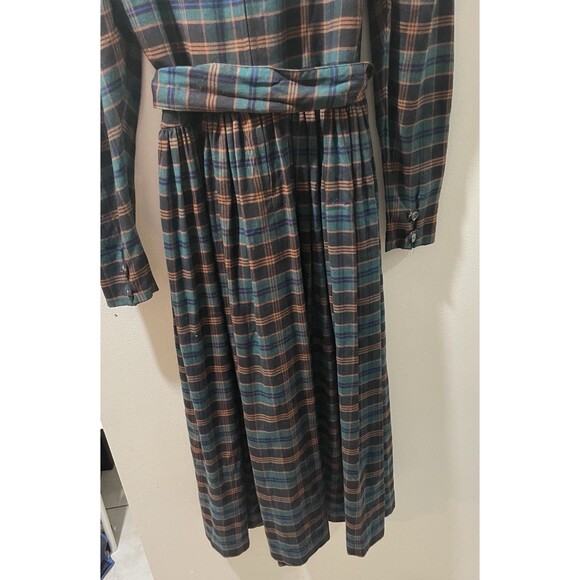 Vintage Laura Ashley Tartan Dress Size 6 Belted VGC - Picture 10 of 12